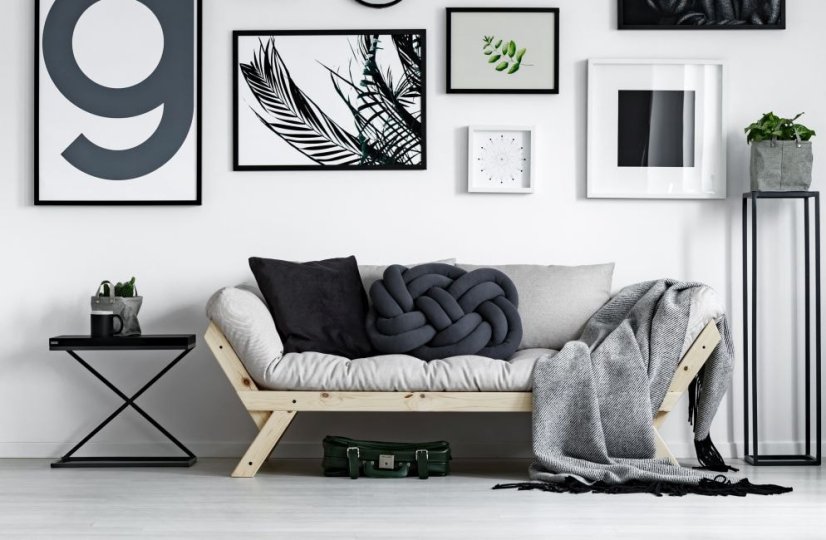 BEBOP SOFA natural pine (pohovka z borovice) - Farba: karup natural, farba futonu: brown 715