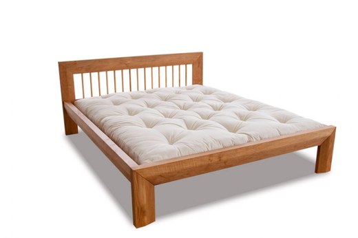 WOOD 01 natural adler bed (posteľ z jelše) - Farba: Višňa tmavá, rozmer: 90*200 cm