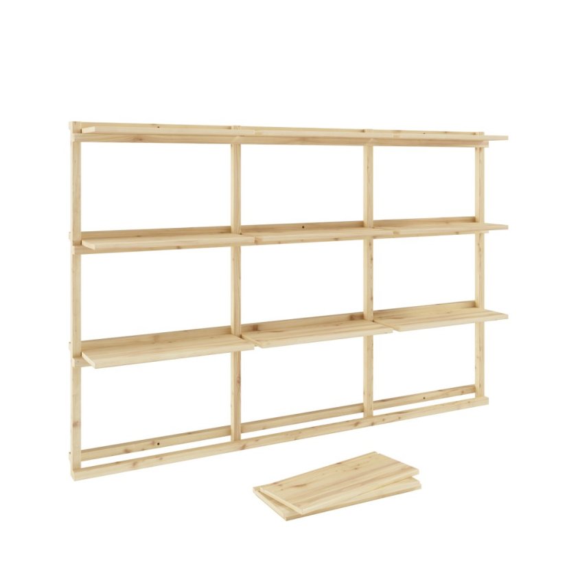 GROOVE SHELVING (nástenné police) - Farba: karup natural, rozmer: 127*25,5*66 cm