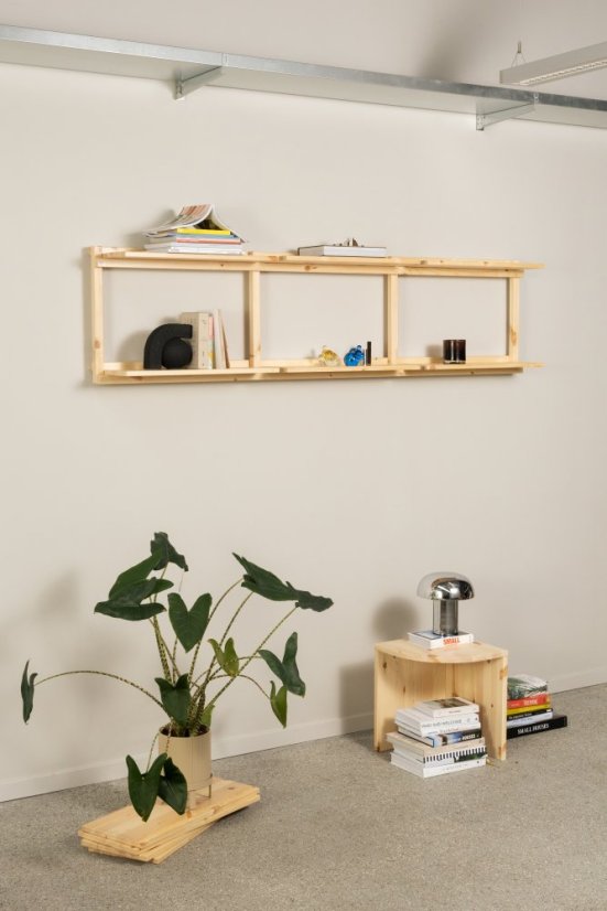GROOVE SHELVING (nástenné police) - Farba: karup natural, rozmer: 127*25,5*66 cm