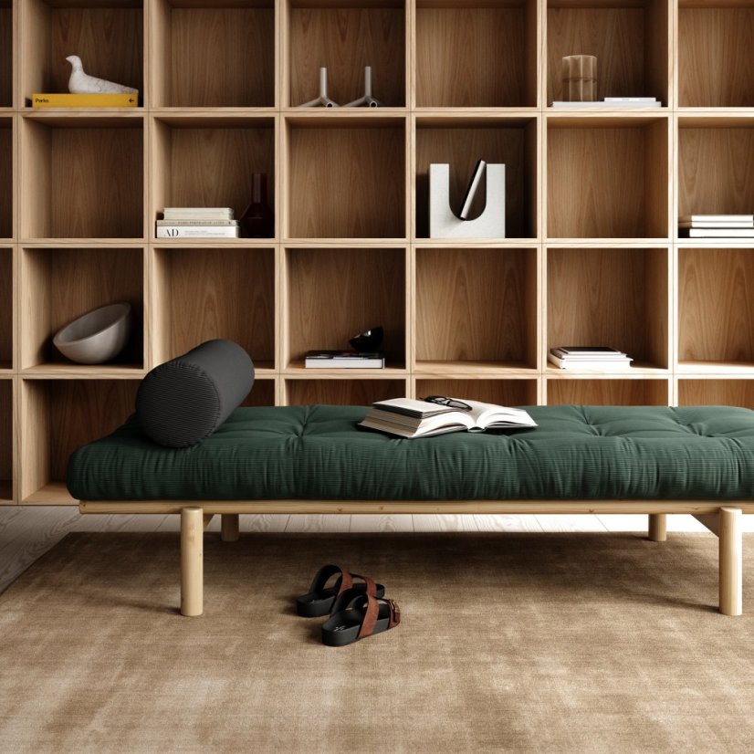 sofa NEXT daybed natural pine (pohovka z borovice) - Farba: karup natural, farba futonu: sorbet pink 516