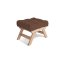 ALLEGRO Pouffe - rozmer: 55x47x43 cm, farba futonu: brown, farba: natural (lněný olej)