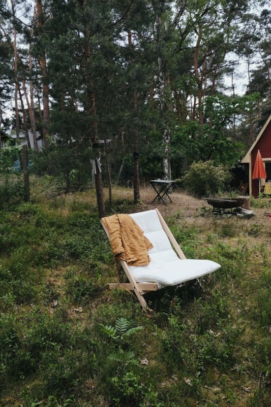 deckchair BOOGIE OUTDOOR - lehátko vonkajšie (skladacie) - rozmer: 65x88x75 cm, farba futonu: white, farba: olej (pre exteriér)