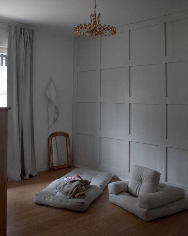MINI CUBE - rozmer: 60x68x24 cm, farba futonu: natural