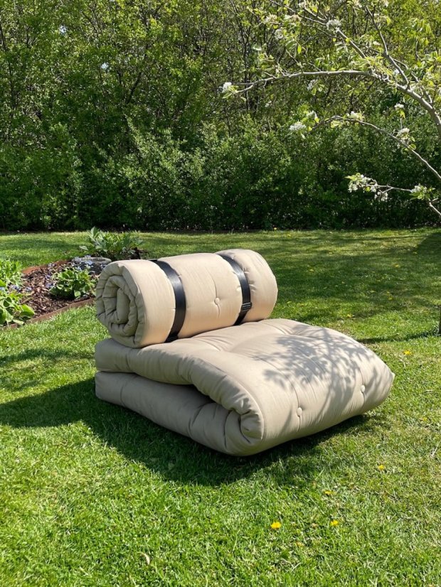 BUCKLE-UP CHAIR OUT™ - rozmer: 140*200 cm, farba futonu: karup out dark grey