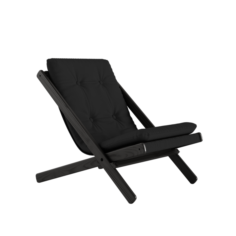 deckchair BOOGIE - lehátko (skladacie) - rozmer: 65x88x75 cm, farba futonu: dark grey, farba: black (lak)