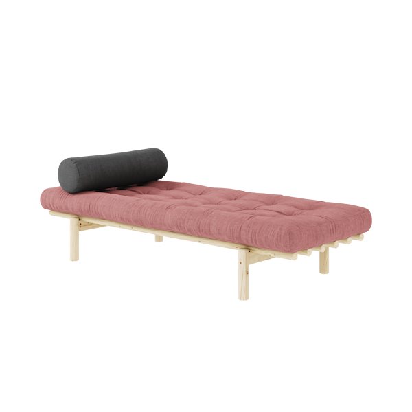 sofa NEXT daybed natural pine (pohovka z borovice) - Farba: karup natural, farba futonu: sorbet pink 516