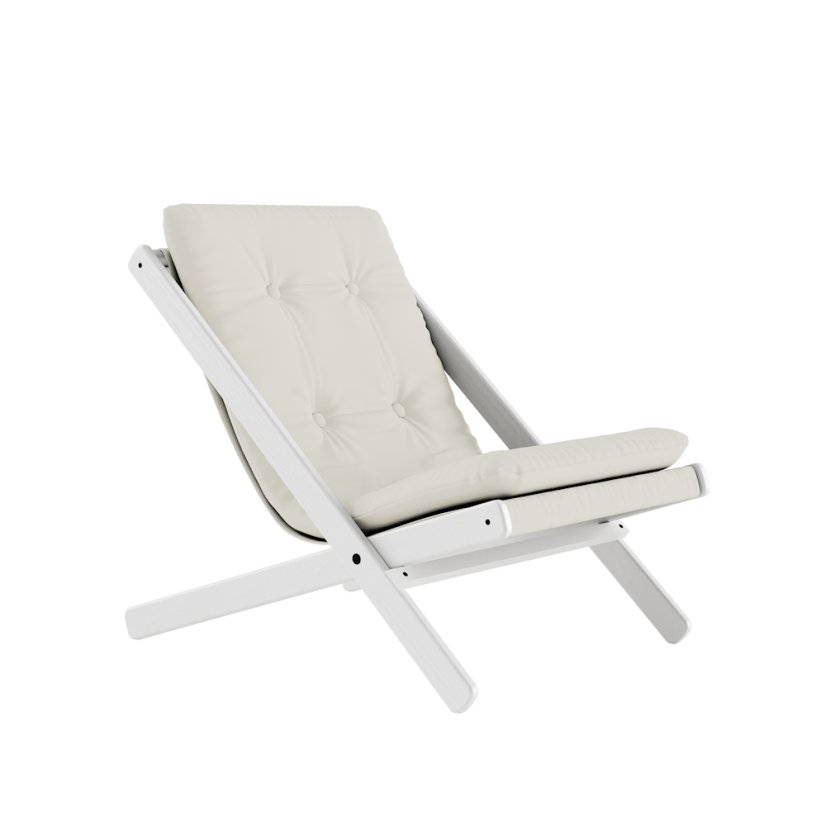 deckchair BOOGIE - lehátko (skladacie) - rozmer: 65x88x75 cm, farba futonu: natural, farba: white (lak)