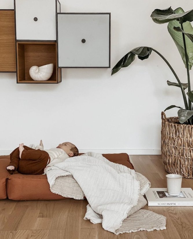 MINI CUBE - rozmer: 60x68x24 cm, farba futonu: natural