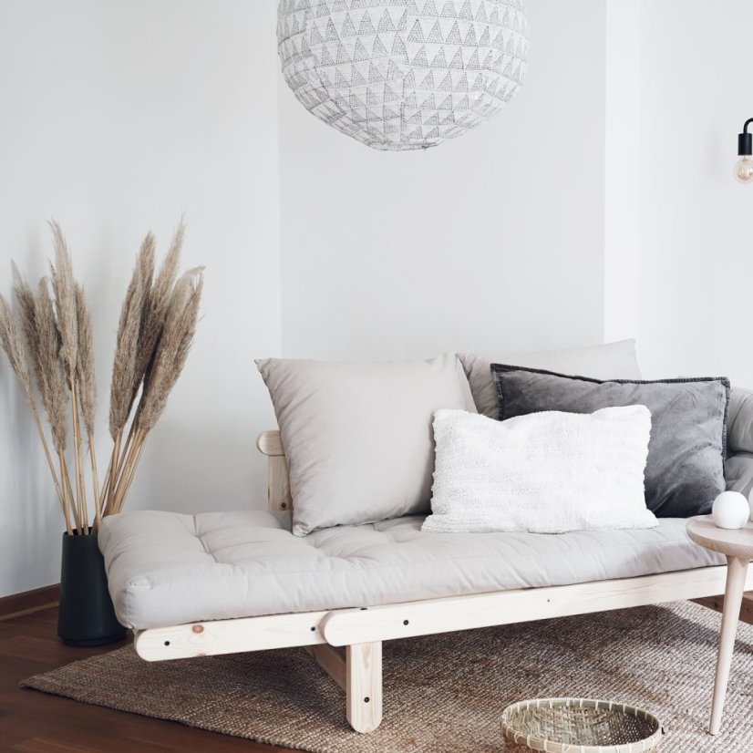 BEAT SOFA natural pine (pohovka z borovice) - Farba: karup natural, farba futonu: wheat beige 758
