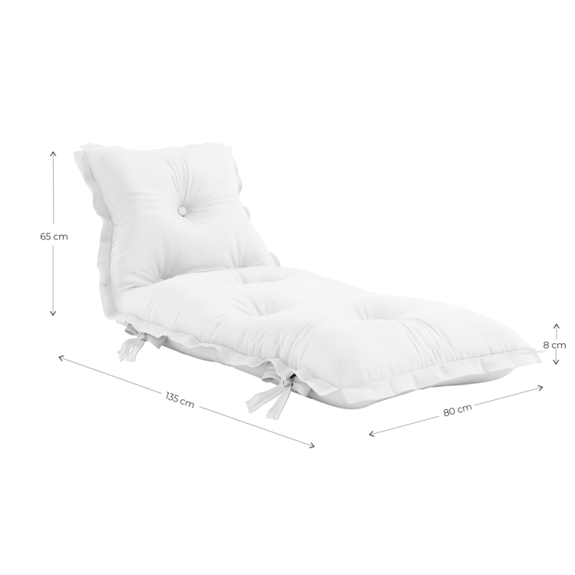SIT AND SLEEP OUT™ - rozmer: 80x200 cm, farba futonu: white