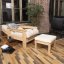 MEXICO Armchair (kreslo z buku) - rozmer: 105 / 140x75x83 cm, farba futonu: beige, farba: natural (lněný olej)