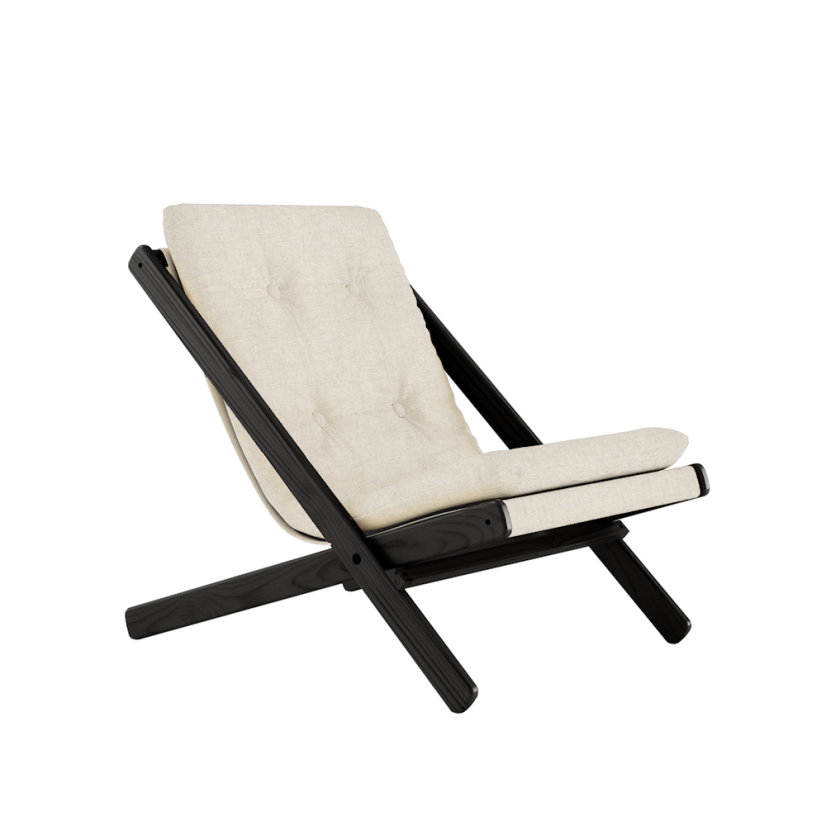 deckchair BOOGIE - lehátko (skladacie) - rozmer: 65x88x75 cm, farba futonu: linen, farba: black (lak)