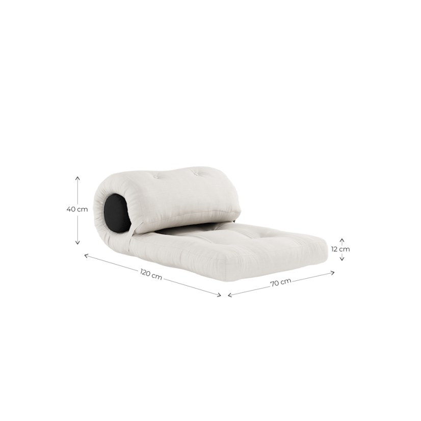 WRAP - rozmer: 70x200x12 cm, farba futonu: natural