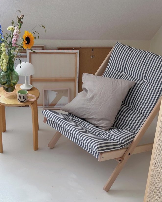 deckchair BOOGIE - lehátko (skladacie) - rozmer: 65x88x75 cm, farba futonu: clay brown, farba: neošetřené (bez oleja, bez laku)