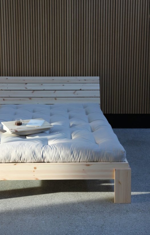 LAYERS BED HEADBOARD natural pine (posteľ z borovice) - rozmer: 160*200 cm, farba: karup natural