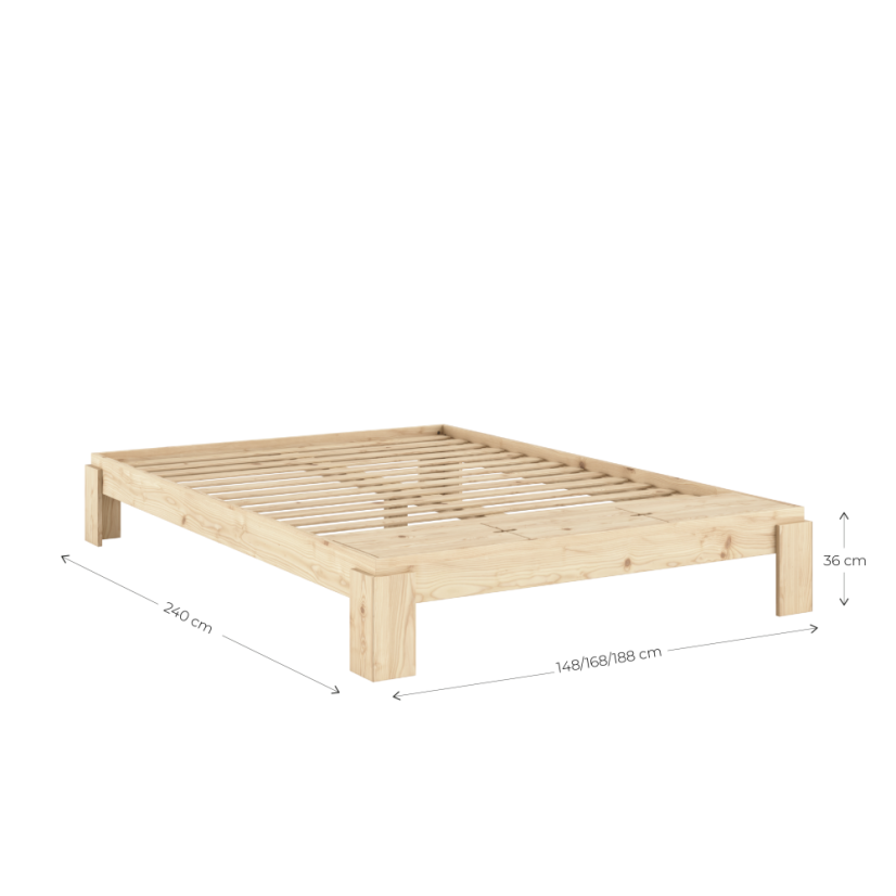 LAYERS BED BENCH natural pine (posteľ z borovice) - rozmer: 160*200 cm, farba: karup natural
