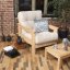 MEXICO Armchair (kreslo z buku) - rozmer: 105 / 140x75x83 cm, farba futonu: beige, farba: natural (lněný olej)
