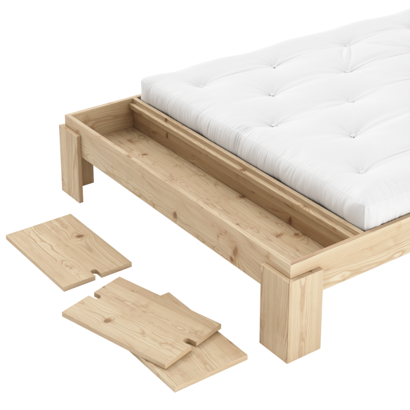 LAYERS BED BENCH natural pine (posteľ z borovice) - rozmer: 160*200 cm, farba: karup natural