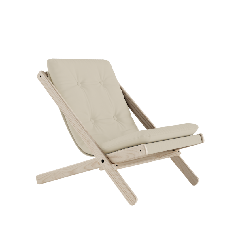 deckchair BOOGIE - lehátko (skladacie) - rozmer: 65x88x75 cm, farba futonu: beige, farba: neošetřené (bez oleja, bez laku)
