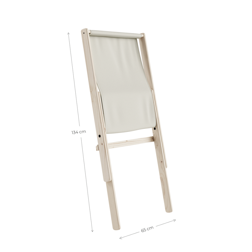 deckchair BOOGIE - lehátko (skladacie) - rozmer: 65x88x75 cm, farba futonu: clay brown, farba: neošetřené (bez oleja, bez laku)