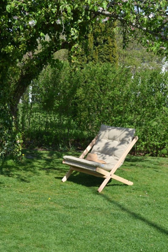 deckchair BOOGIE OUTDOOR - lehátko vonkajšie (skladacie) - rozmer: 65x88x75 cm, farba futonu: white, farba: olej (pre exteriér)