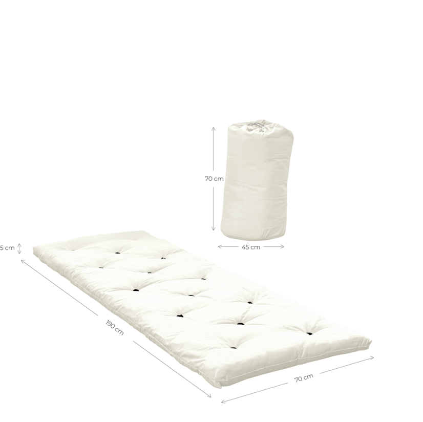 BED IN A BAG - rozmer: 70x190x5 cm, farba futonu: beige