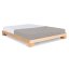 CUBE Double Bed (postel z buku) - rozmer: 200x160x16 cm, farba: neošetřené (bez oleja, bez laku)