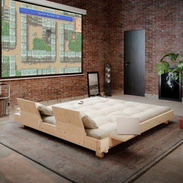 sofa SOCIAL - rozmer - 140x200x15 cm + 4 opěrná čela a 2 boční stolíky