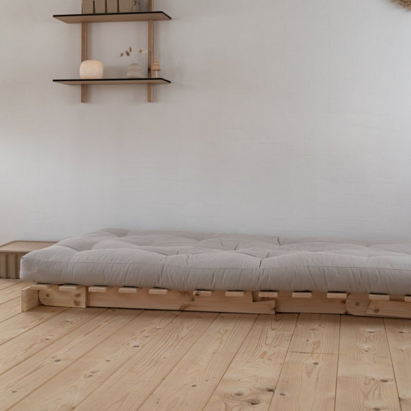 ROOT SOFA natural pine (pohovka z borovice) - Farba: karup natural, rozmer: 90*200 cm, farba futonu: natural 701