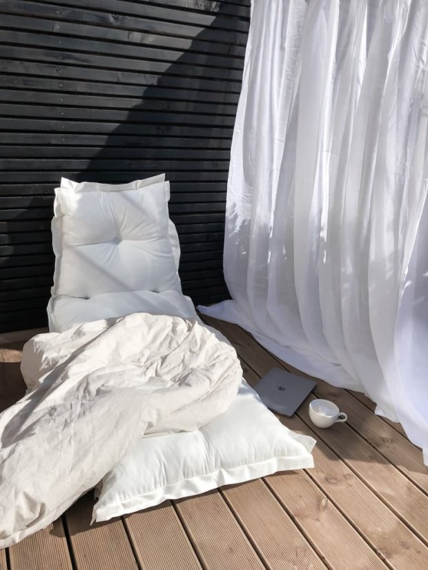 SIT AND SLEEP OUT™ - rozmer: 80x200 cm, farba futonu: white