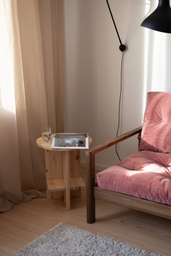 KNOB SOFA natural pine (pohovka z borovice) - Farba: karup natural, farba futonu: ivory 510