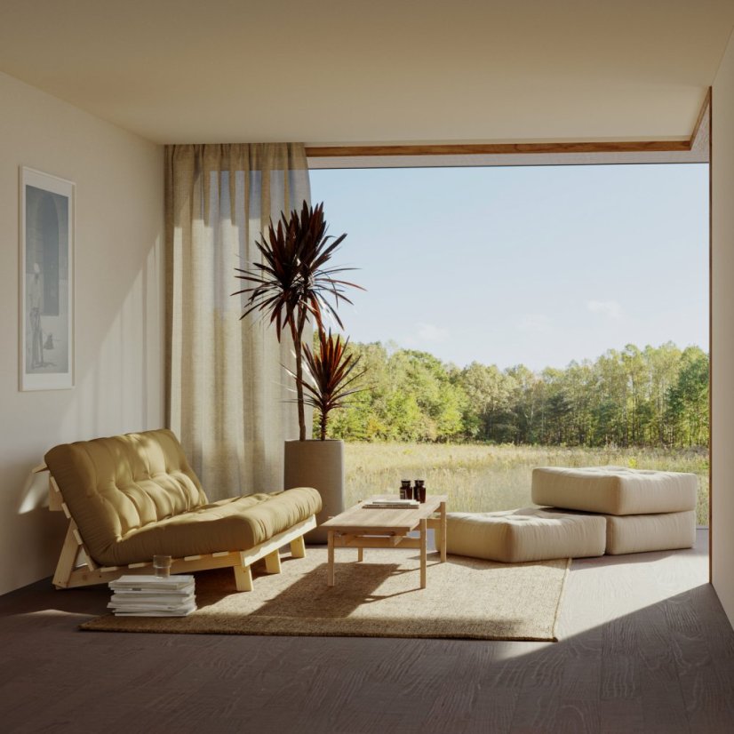 LEAN SOFA natural pine (pohovka z borovice) - Farba: karup natural, farba futonu: beige 747