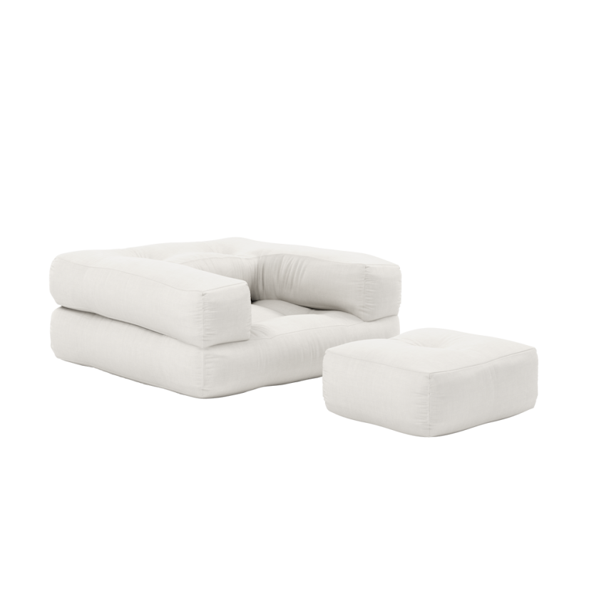 MINI CUBE - rozmer: 60x68x24 cm, farba futonu: natural
