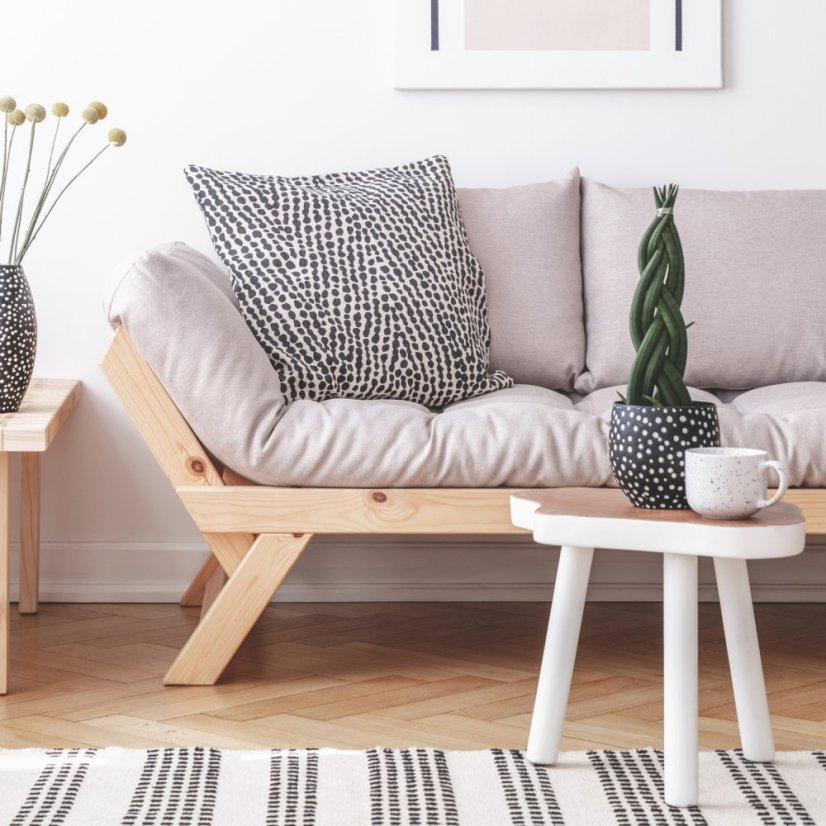 BEBOP SOFA natural pine (pohovka z borovice) - Farba: karup natural, farba futonu: brown 715