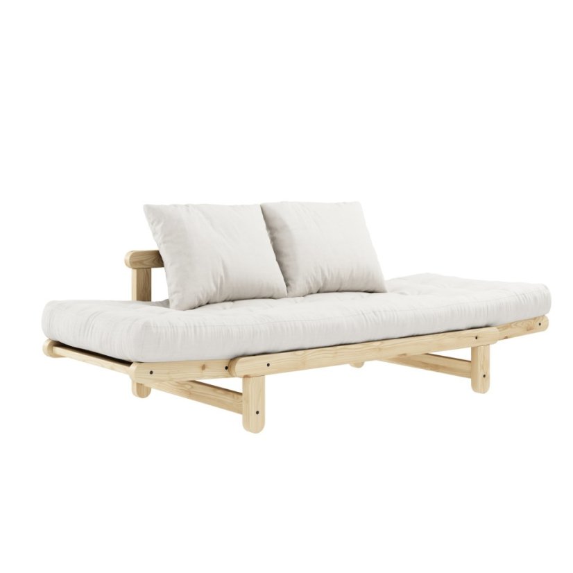 BEAT SOFA natural pine (pohovka z borovice) - Farba: karup natural, farba futonu: wheat beige 758