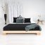 CUBE Double Bed (postel z buku) - rozmer: 200x160x16 cm, farba: neošetřené (bez oleja, bez laku)