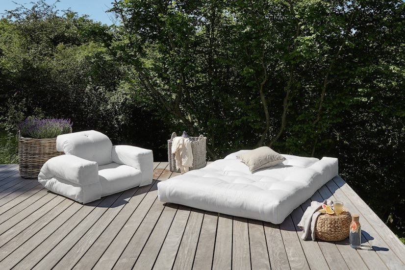 HIPPO CHAIR OUT™ - rozmer: 90x200 cm, farba futonu: white
