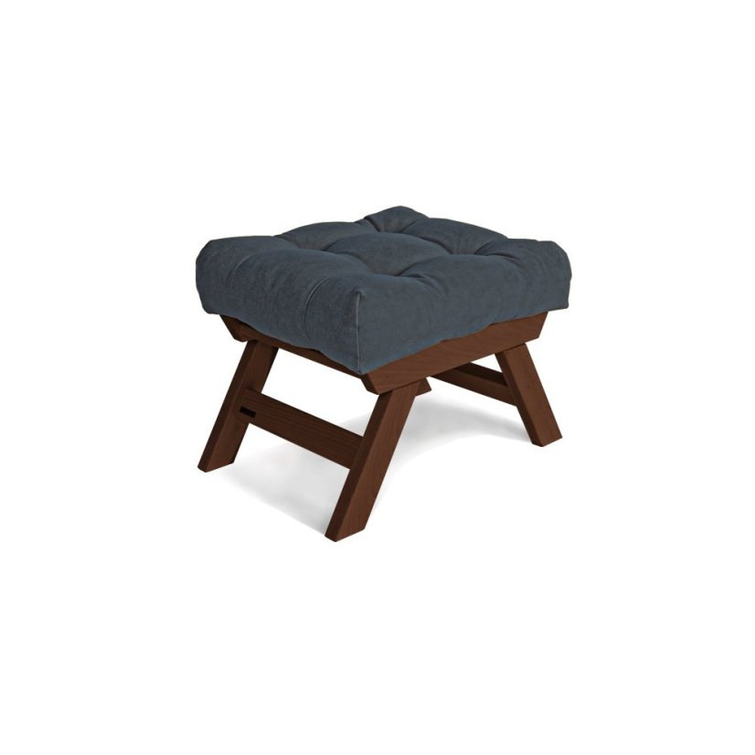 ALLEGRO Pouffe - rozmer: 55x47x43 cm, farba futonu: graphite, farba: walnut (lněný olej)