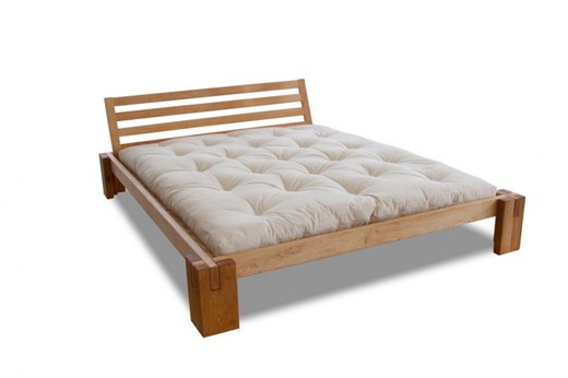 WOOD 03 natural adler bed (posteľ z jelše) - Farba: Višňa tmavá, rozmer: 140*200 cm