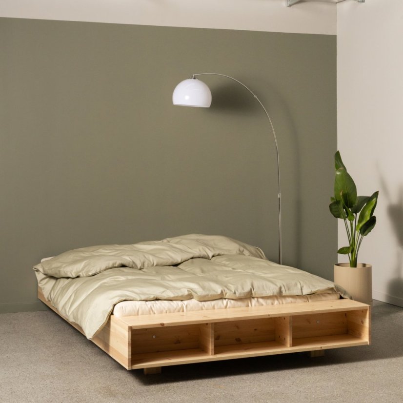 MERGE BED natural pine (posteľ z borovice) - Farba: karup natural, rozmer: 140*200 cm
