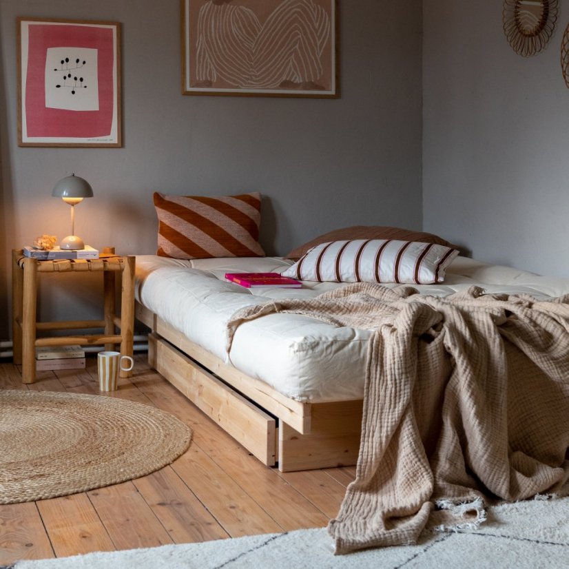 KANSO BED natural pine (posteľ z borovice) - Farba: karup natural, rozmer: 90*200 cm