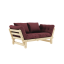 BEAT SOFA natural pine (pohovka z borovice) - Farba: karup natural, farba futonu: bordeaux 710