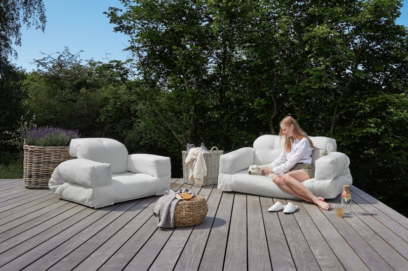 HIPPO CHAIR OUT™ - rozmer: 90x200 cm, farba futonu: white