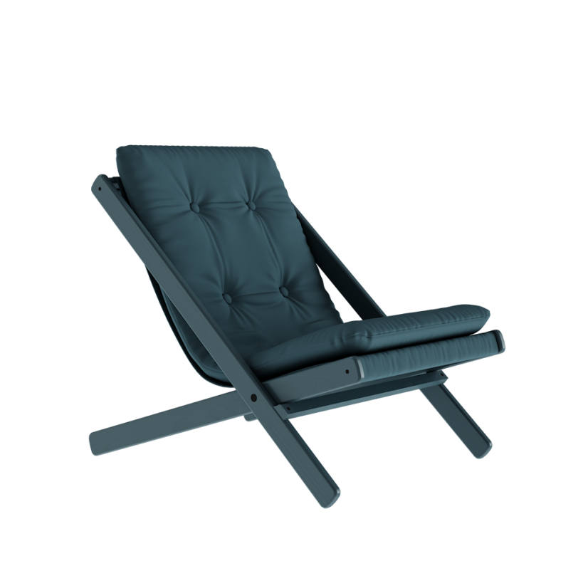 deckchair BOOGIE - lehátko (skladacie) - rozmer: 65x88x75 cm, farba futonu: petrol blue, farba: blue breeze (lak)