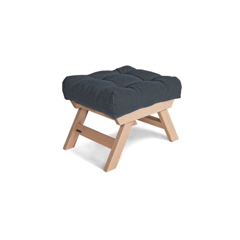 ALLEGRO Pouffe - rozmer: 55x47x43 cm, farba futonu: graphite, farba: natural (lněný olej)