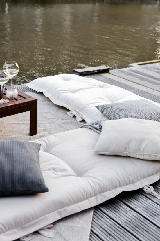 SIT AND SLEEP OUT™ - rozmer: 80x200 cm, farba futonu: white