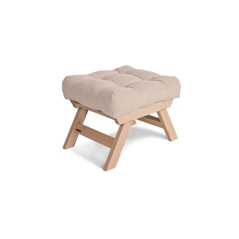 ALLEGRO Pouffe - rozmer: 55x47x43 cm, farba futonu: cream, farba: neošetřené (bez oleja, bez laku)