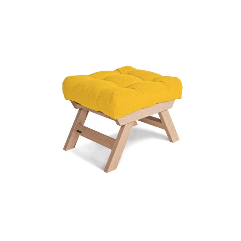 ALLEGRO Pouffe - rozmer: 55x47x43 cm, farba futonu: yellow, farba: neošetřené (bez oleja, bez laku)