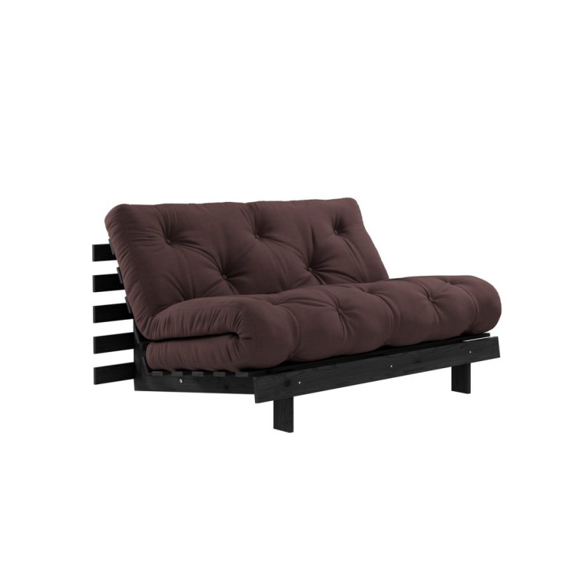 ROOT SOFA natural pine (pohovka z borovice) - Farba: karup black night, rozmer: 140*200 cm, farba futonu: brown 715
